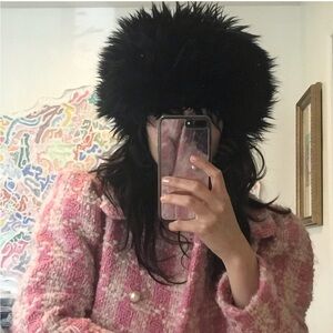 Vintage Black Fur Hat
